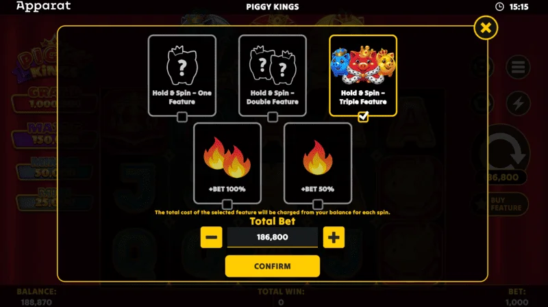 Piggy Kings - nagy nyeremény a Hold and Spin-ben