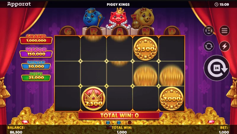 Piggy Kings - Buy Feature képernyő és vásárlási választás