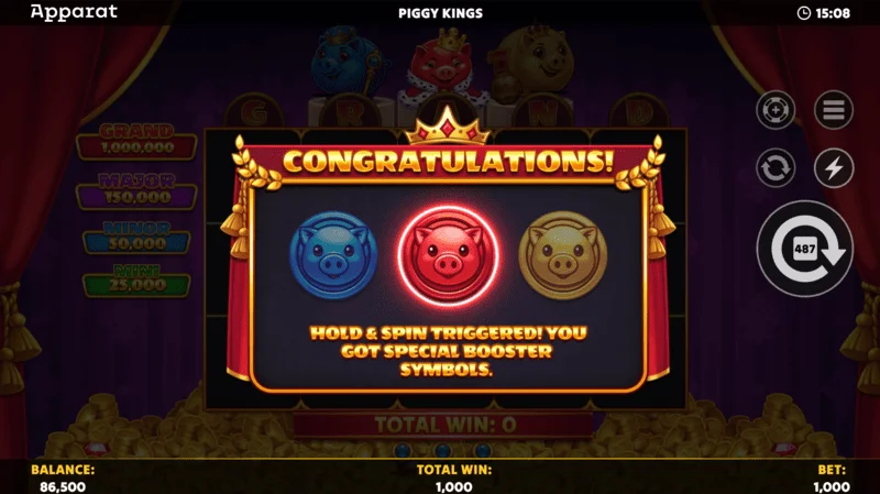 Piggy Kings - ingyenes pörgetések Crown Scatter-rel