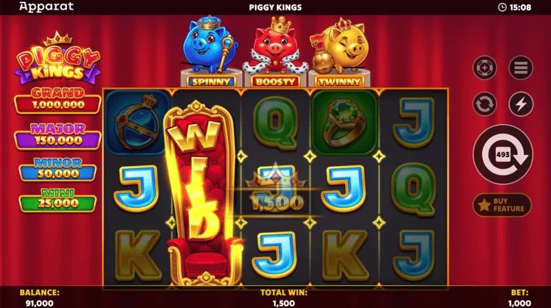 Piggy Kings - három színű Booster Coin a tárcsákon